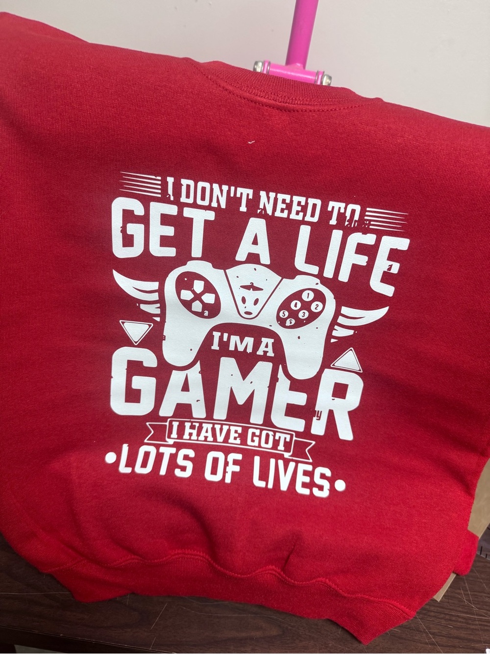 Gildan Red Kids Tee with White Gamer Graphic
